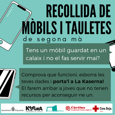 La Kaserna i l’entitat Igualada acull inicien una recollida de mòbils i tauletes de segona mà