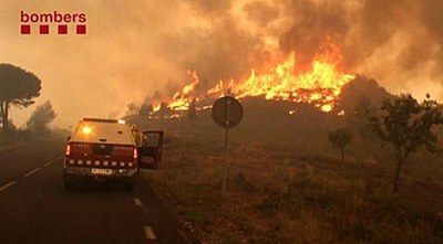 Seguiment de l'incendi forestal d'Òdena (dilluns, 9h)